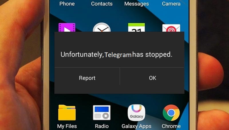 رفع خطای متاسفانه تلگرام متوقف شده است
