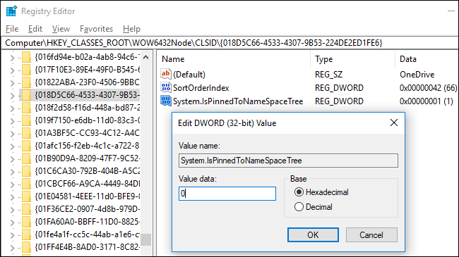 حذف پوشه وان‌درایو از نوار کناری فایل اکسپلورر با استفاده از رجیستری