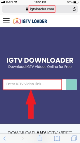 استفاده از سایت اینترنتی دانلود ویدیو IGTV