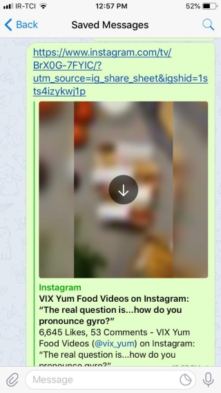  استفاده از تلگرام برای دانلود ویدیوهای IGTV