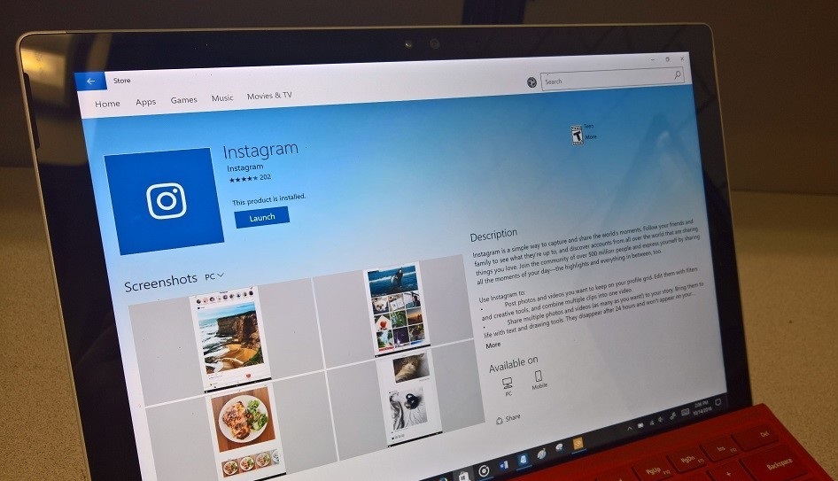 استفاده از نرم افزار Windows Instagram App برای دایرکت