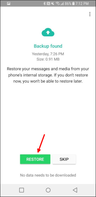restore کردن پیام‌های واتس اپ