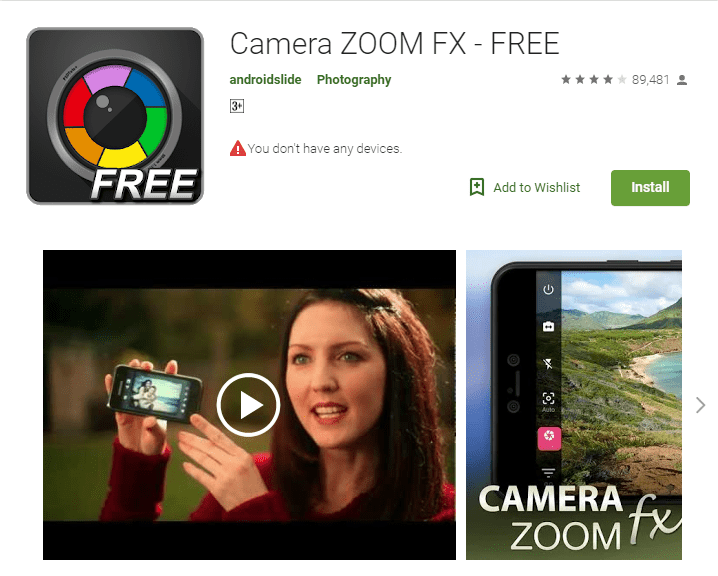 برنامه دوربین Camera Zoom FX