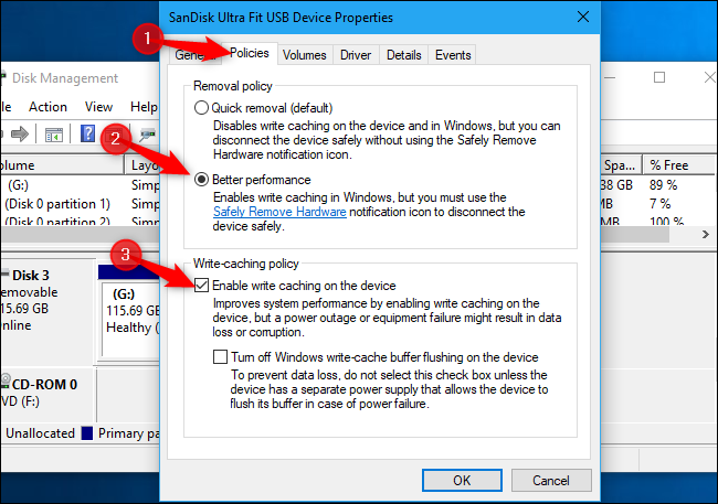تنظیمات حافظه usb Disk Management ویندوز 10