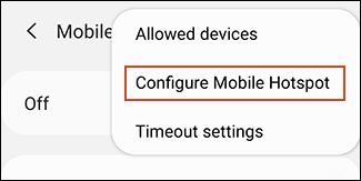 تنظیمات Configure Mobile Hotspot اندروید 9