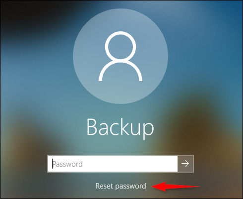 Reset Password صفحه لاگین ویندوز 10