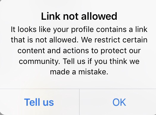 Link not allowed اینستاگرام