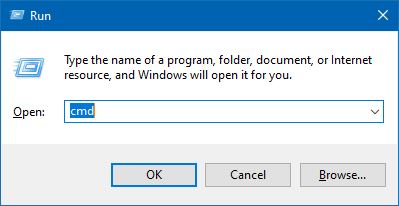 کلید ترکیبی Windows+R برنامه Run و دستور Cmd