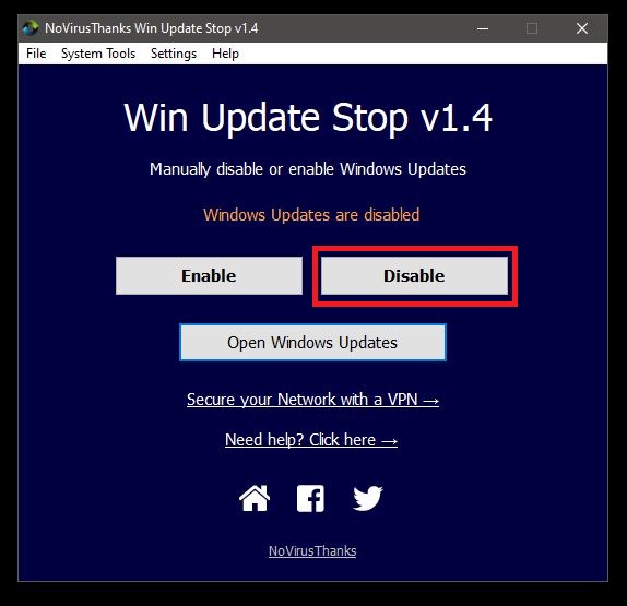 نرم افزار Win Update Stop برای بستن  آپدیت خودکار Windows 10