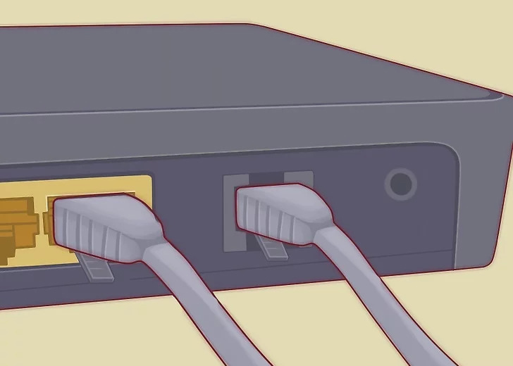 نصب مودم و اتصال کابل شبکه به مودم ADSL