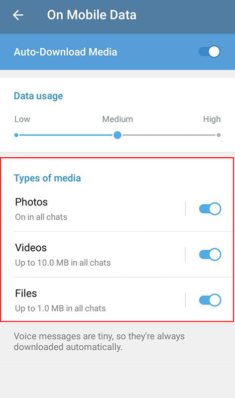 مدیریت دانلود خودکار تلگرام