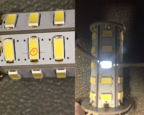 پیدا کردن LED خراب تعمیر لامپ LED