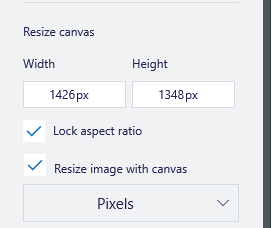 Resize image with canvas تغییر سایز عکس در ویندوز 10
