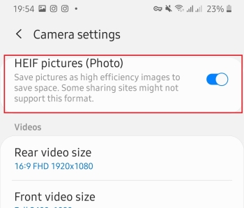 آموزش استفاده از فرمت عکاسی HEIF در اپلیکیشن دوربین اندروید 9 و 10