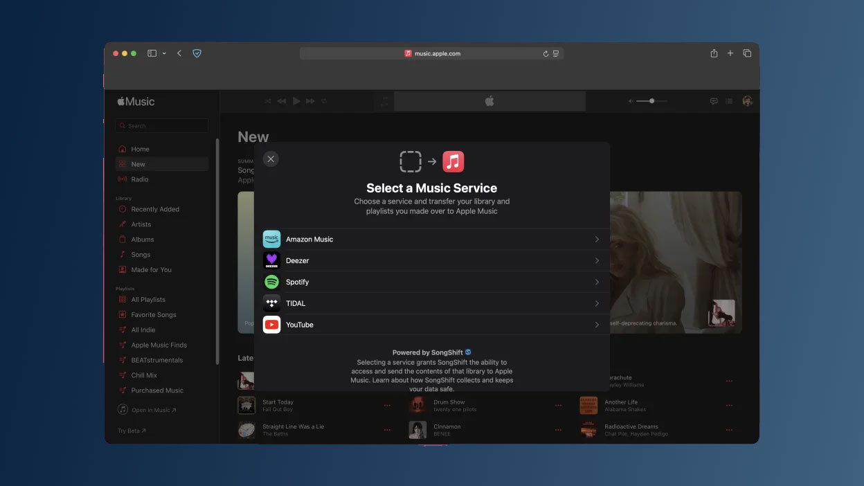 انتقال پلی‌لیست از Spotify و YouTube Music به Apple Music