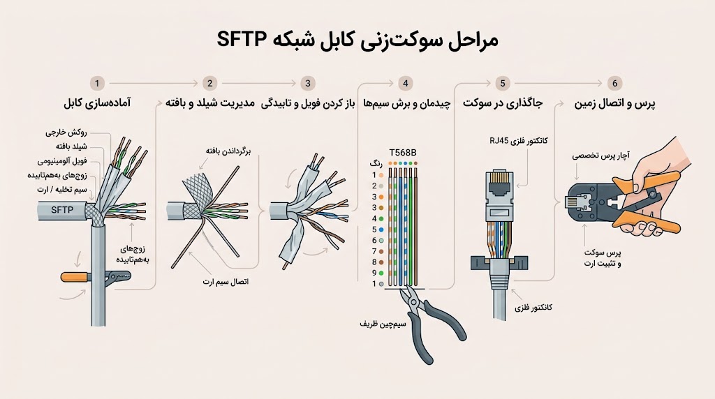 نحوه سوکت زدن کابل شبکه sftp 1 نحوه سوکت زدن کابل شبکه sftp